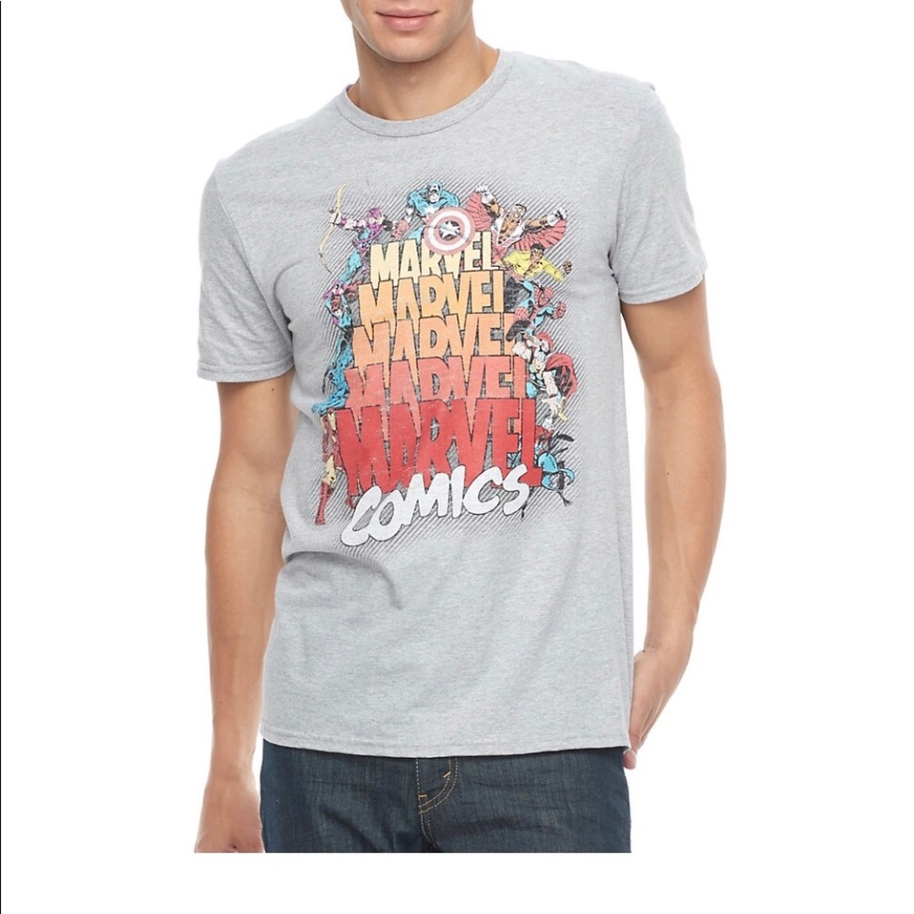 NEW Marvel Comics Tee Shirt Large Gray Men’s